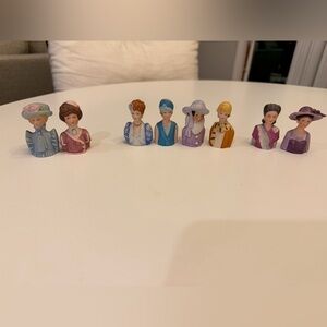 Vintage, Avon-1982-1984, Elegant 8-pc Set Figural Lady Thimbles